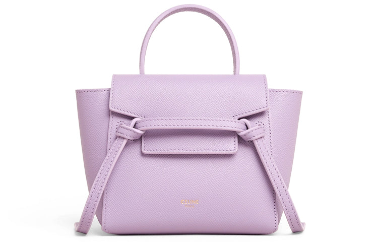 CELINE Belt Cow Leather Shoulder Bag, Crossbody Bag, Handbag Women's Purple