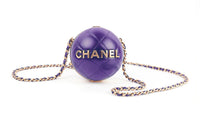 CHANEL 22A Early Autumn Sheepskin Evening Party Bag Ball Bag Handbag Shoulder Bag Crossbody Bag Women's Purple