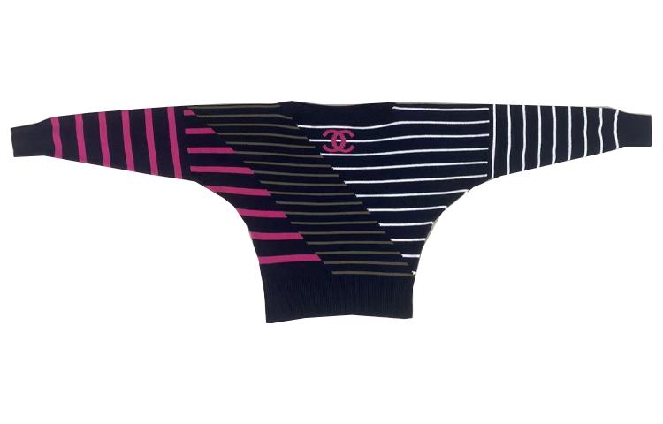 CHANEL 2000s Cc Patchwork Cashmere Jumper