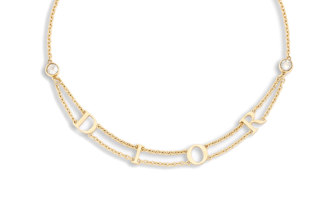DIOR Metal, Crystal Necklaces Women's Gold