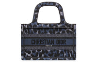DIOR BookTote Embroidery Tote Bag Shopping Bag Handbags Mini Women's Blue And Black