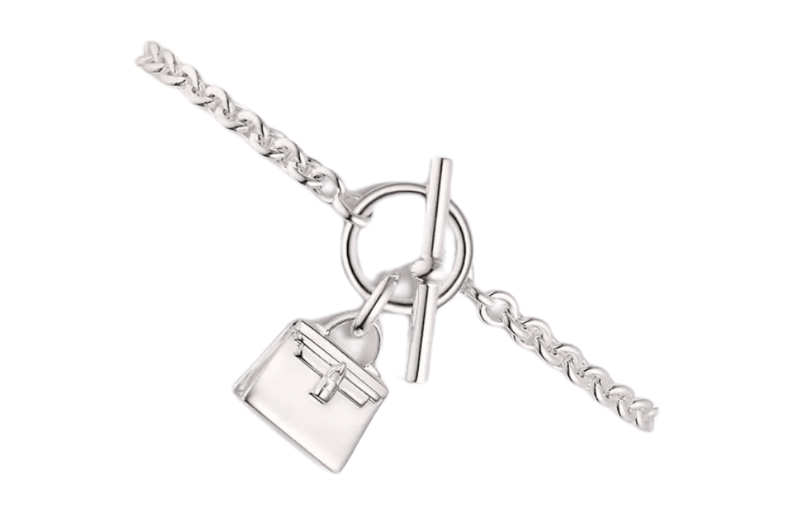 HERMES Kelly Bracelets Unisex Silver