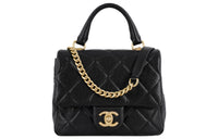CHANEL 23P SS Calfskin Handbags Shoulder Bag Crossbody Bag Small Size Women's Black