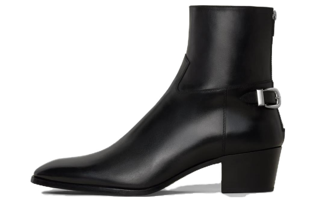 CELINE Isaac Buckle Zipped Boot Black