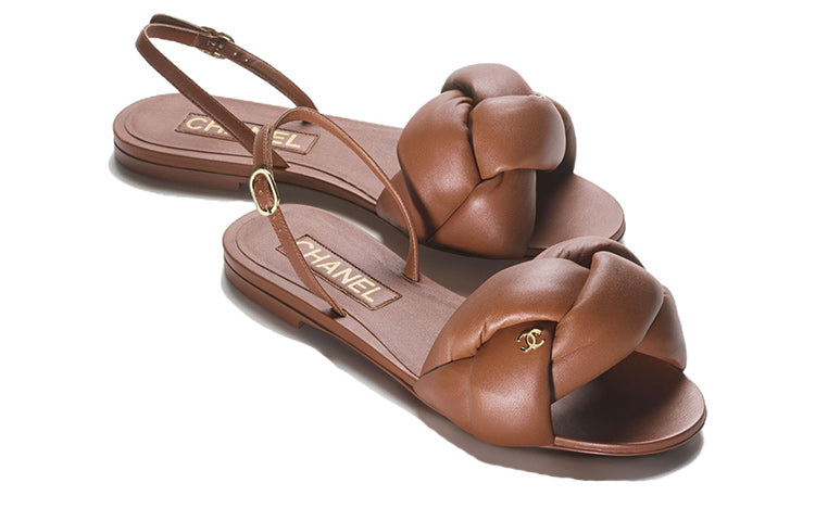 CHANEL Strap Sandals Women's Brown