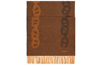 HERMES Knit Scarves Unisex Coffee