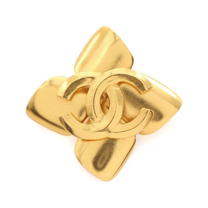 CHANEL 1996 Cc Flower Brooch