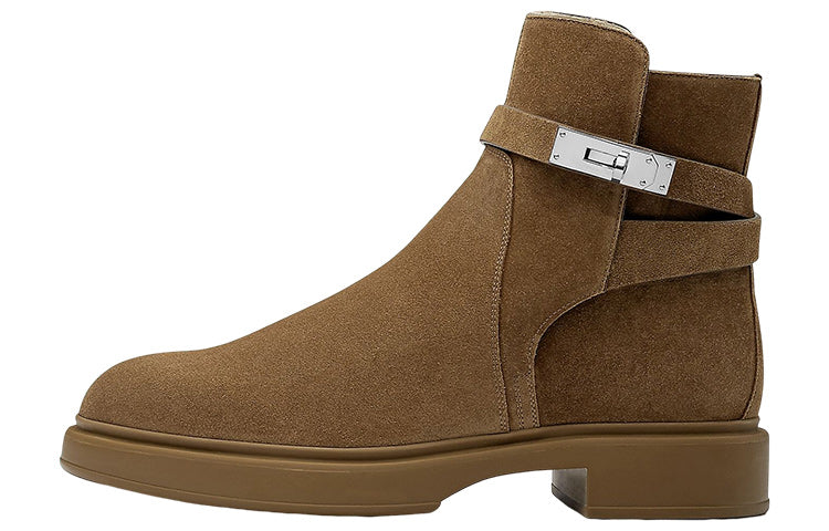 HERMES Veo Ankle Boots Men's Brown