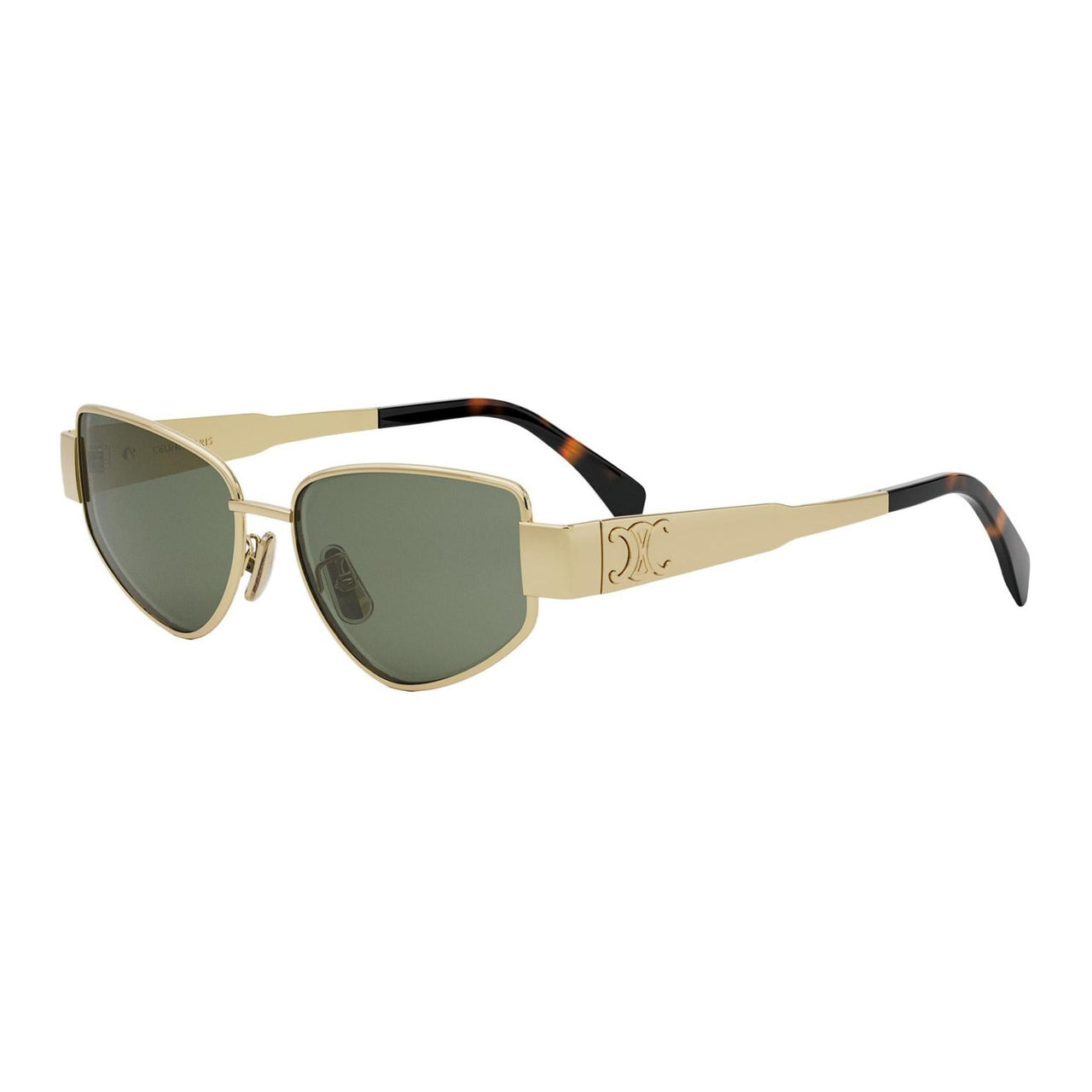 CELINE Irregular Shape Sunglasses Women's Gold