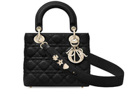 DIOR Lady DiorMy ABCDior Sheepskin Lady Dior Bag, Shoulder Bag, Crossbody Bag, Handbag Trumpets Women's Black