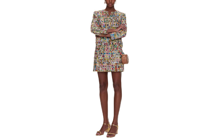 CHANEL Long Sleeved Dresses Women's Multicolor