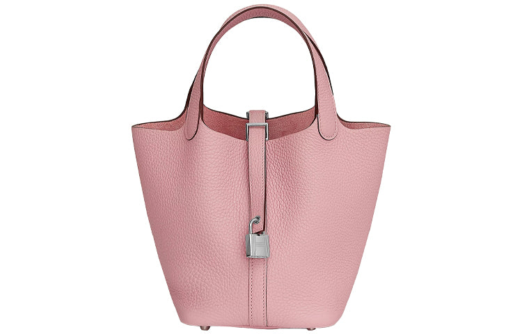 HERMES Picotin Taurillon Clemence Bullock Leather Basket Bag Bucket Bag 18 Women's 3Q RoseSakura Cherry Blossom Pink
