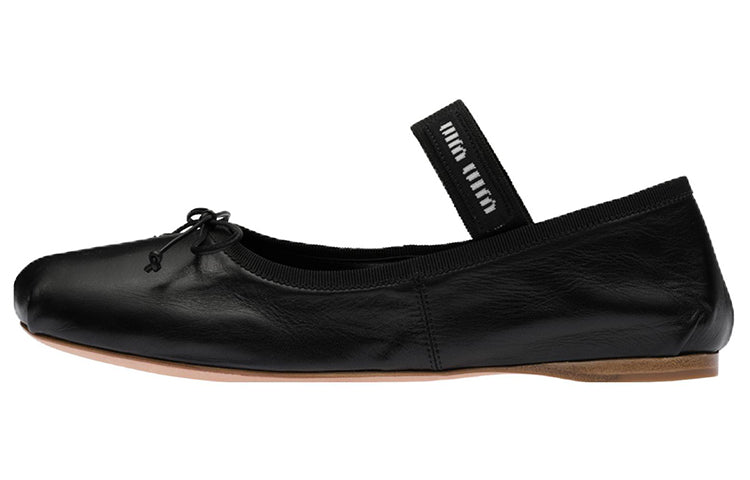MIU MIU Ballerinas Black Leather Women's