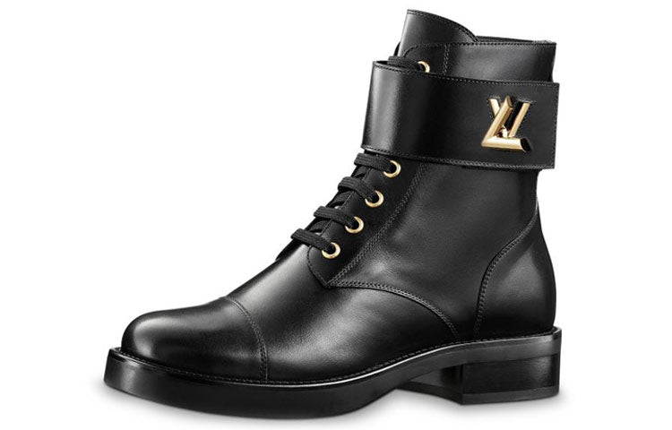 LOUIS VUITTON Lv Wonderland Small Cowhide Martin Boots Black Women's