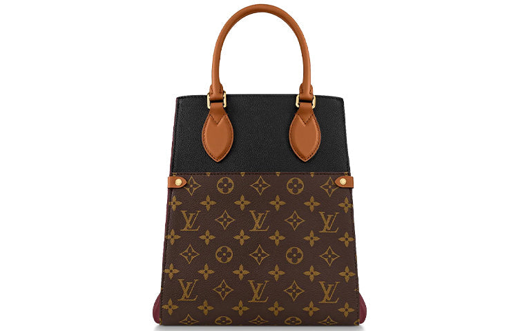 LOUIS VUITTON Canvas Shoulder Bag Crossbody Bag Handbag Medium Size Women's Black & Burgundy