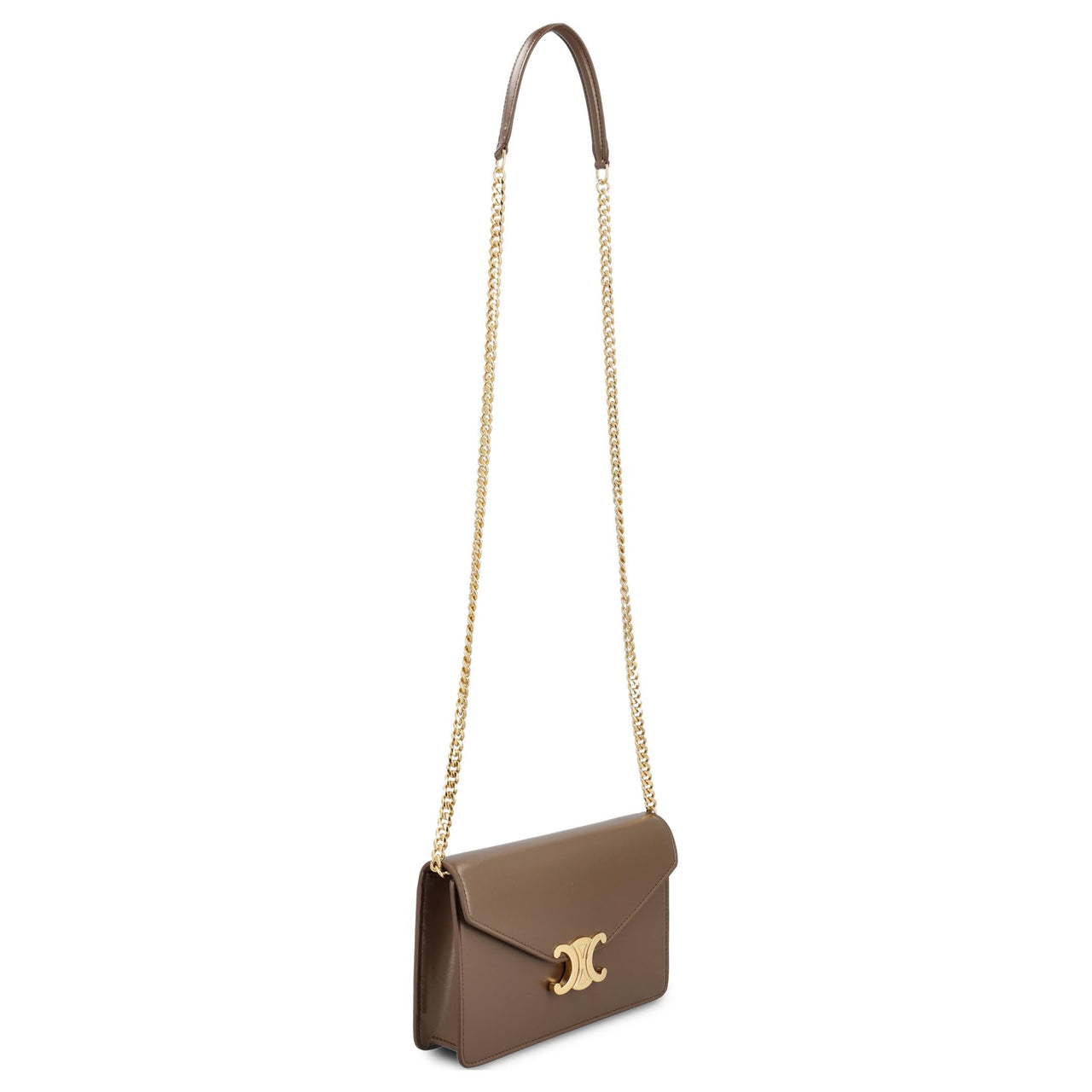 CELINE Calfskin Wallet Women's Brown