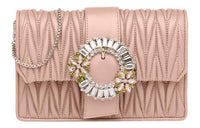MIU MIU Matelassé Sheepskin Shoulder Bag Crossbody Bag Women's Pink