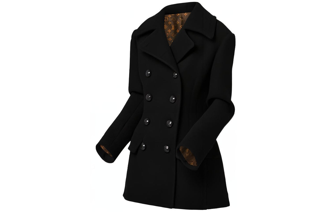 LOUIS VUITTON SS22 Velvet feel Coat Women's Black