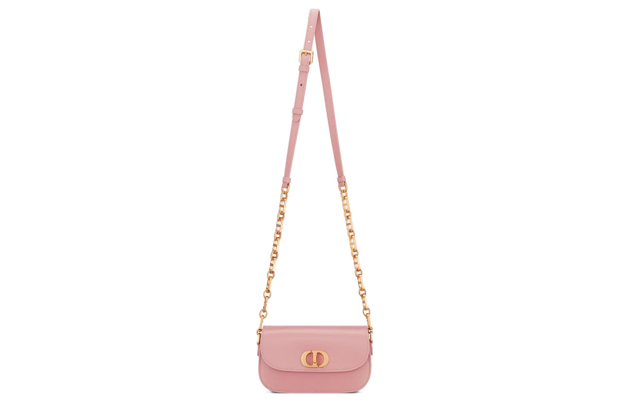 DIOR 30 Montaigne Smooth Cow Leather Shoulder Bag, Crossbody Bag Small Size Women's Vintage Pink