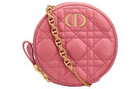 DIOR Caro Calfskin Shoulder Bag Crossbody Bag Women's Pink