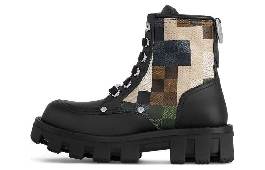 LOUIS VUITTON CHECKER Short Martin Boot Men's Black