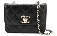 CHANEL Trendy Cc Sheepskin Coin Purse Shoulder Bag Crossbody Bag Regular Women's Black