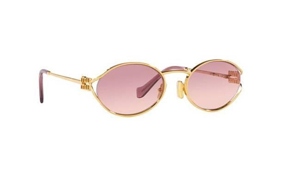 MIU MIU Eyewear Logo-plaque Oval-frame Sunglasses