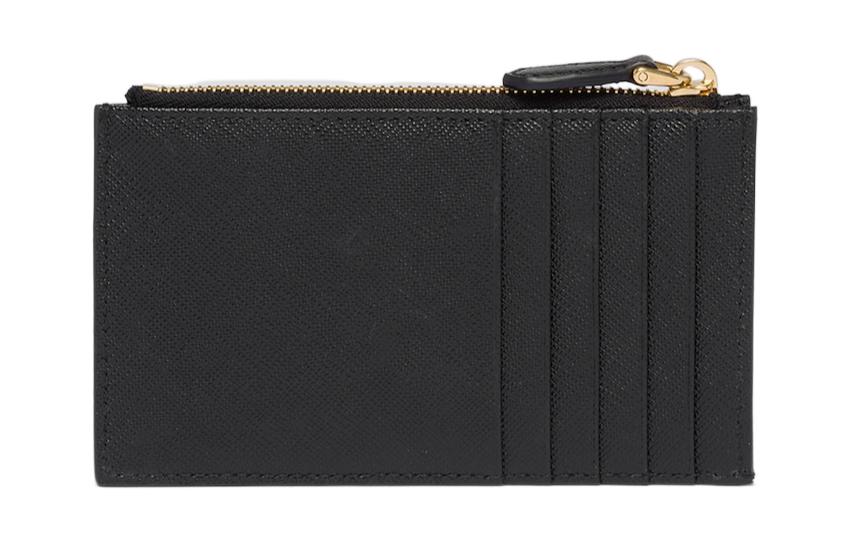 PRADA Leather Card Holder Women's Black