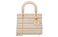 DIOR Lady Dior Cow Leather Daisie Bag Portable Crossbody Bag Shoulder Bag Small Size Women's Gold