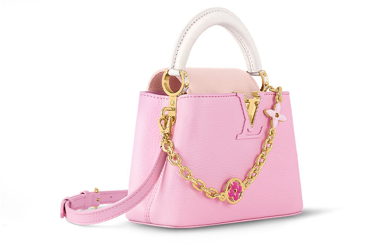 LOUIS VUITTON Capucines Cow Leather Shoulder Bag Crossbody Bag Handbag Mini Women's Candy Pink