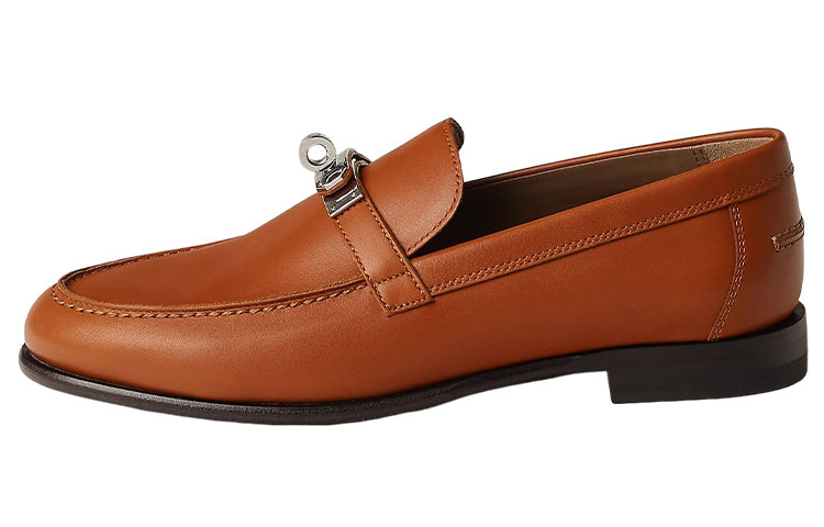 HERMES Destin Loafers Women's Brown