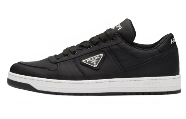 PRADA Re Nylon Gabardine Low Top Sneakers Black Black White