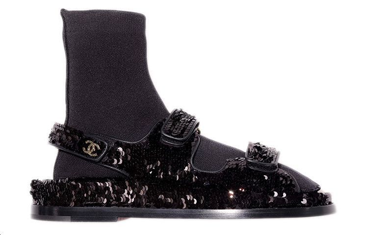 CHANEL Stylish Sandals Women's Black