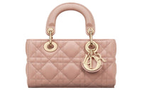 DIOR Lady D JOY Wicker Pattern Sheepskin Lady Dior Bag Shoulder Bag Crossbody Bag Handbag Extra Mini Women's Rose Pink