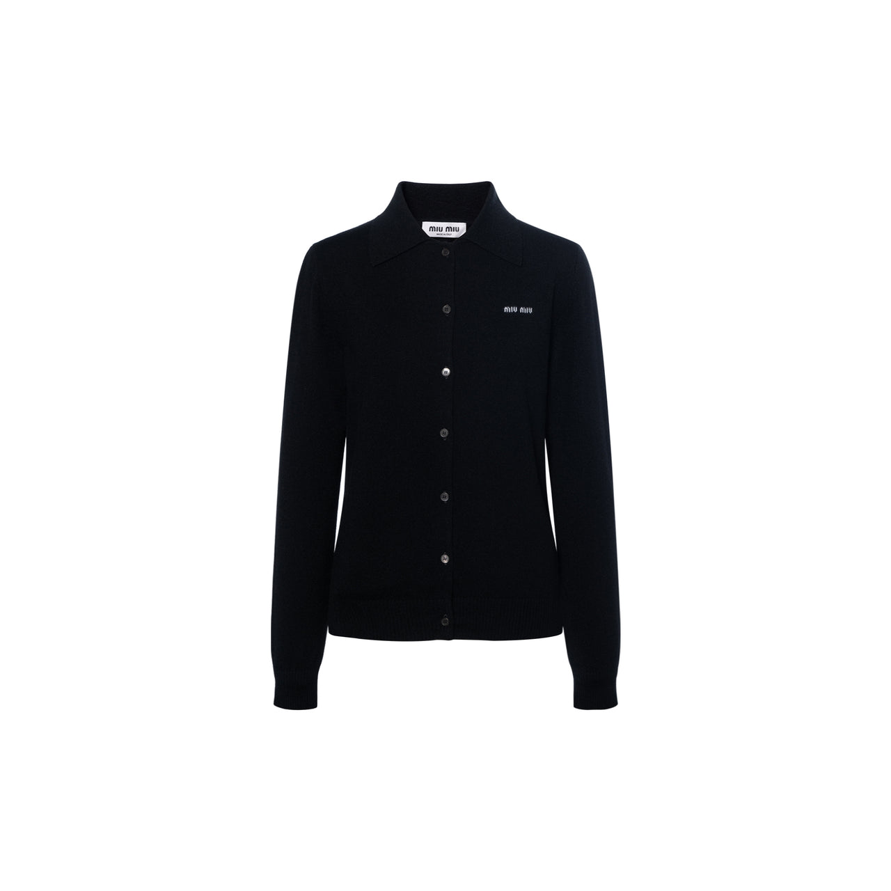 MIU MIU Intarsia knit Logo Cardigan