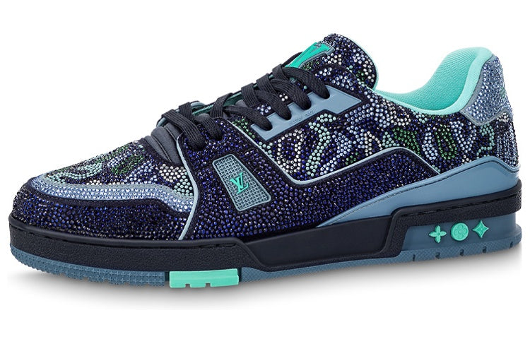 LOUIS VUITTON Lv Trainer Marine Navy Blue Crystal