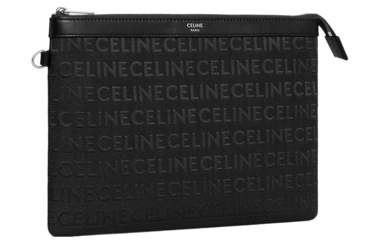 CELINE Canvas Canvas Bag Clutches Regular Men's Black