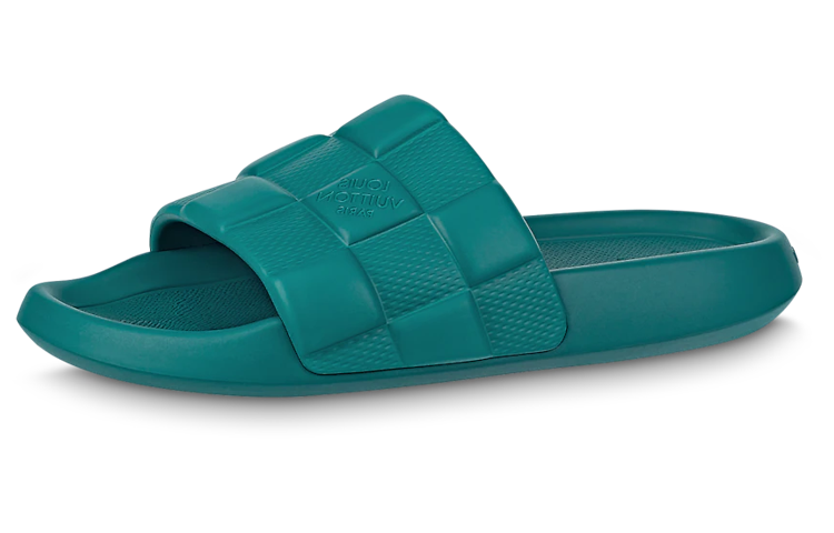 LOUIS VUITTON Waterfront Odor Resistant Slide Slippers Men's Green