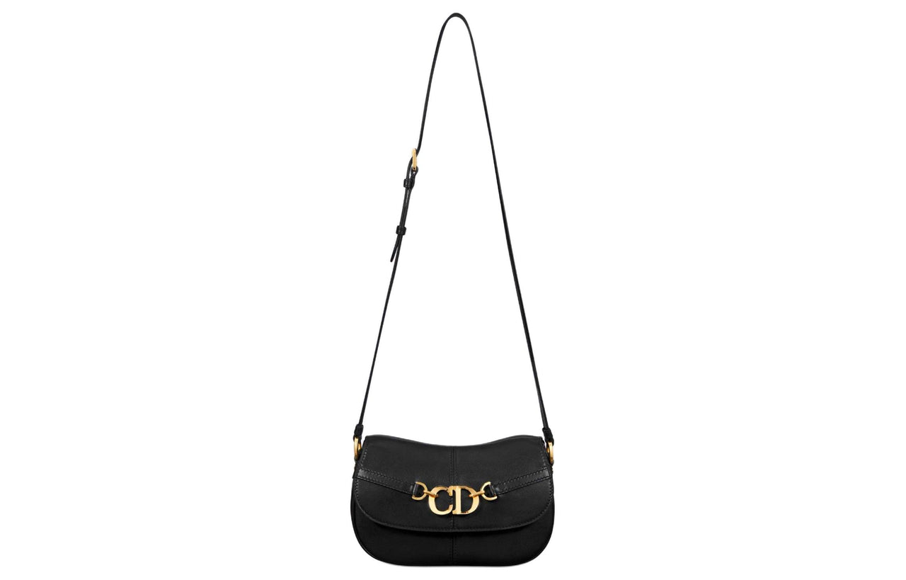 DIOR Cow Leather Shoulder Bag, Crossbody Bag Small Size Women's Black