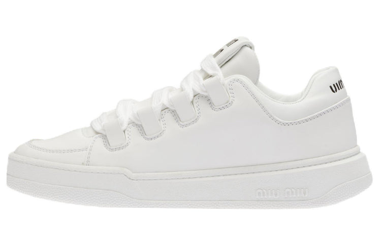 MIU MIU Low Top Stylish Skateboarding Shoes Women's White