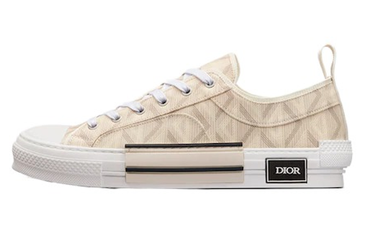 DIOR B23 Low Top Athletic Shoes Unisex Natural Color
