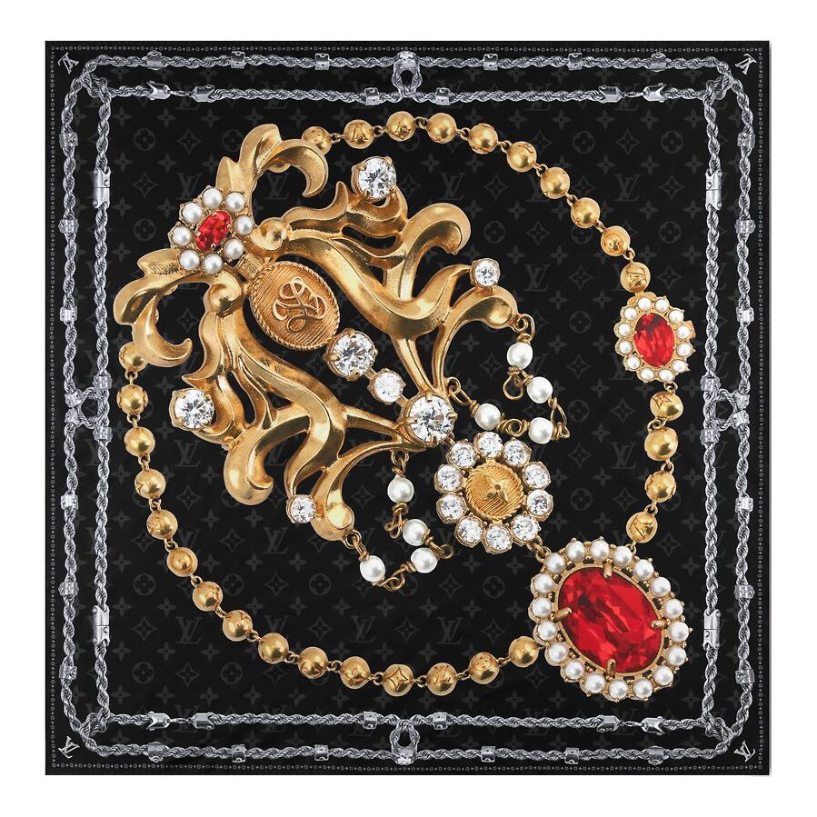 LOUIS VUITTON Lv Dynasty Brooch Silk Square