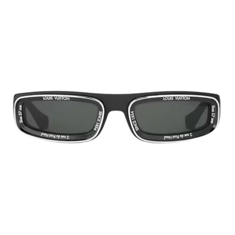 LOUIS VUITTON Nylon Rubber Rectangular Sunglasses Men's Multicolor