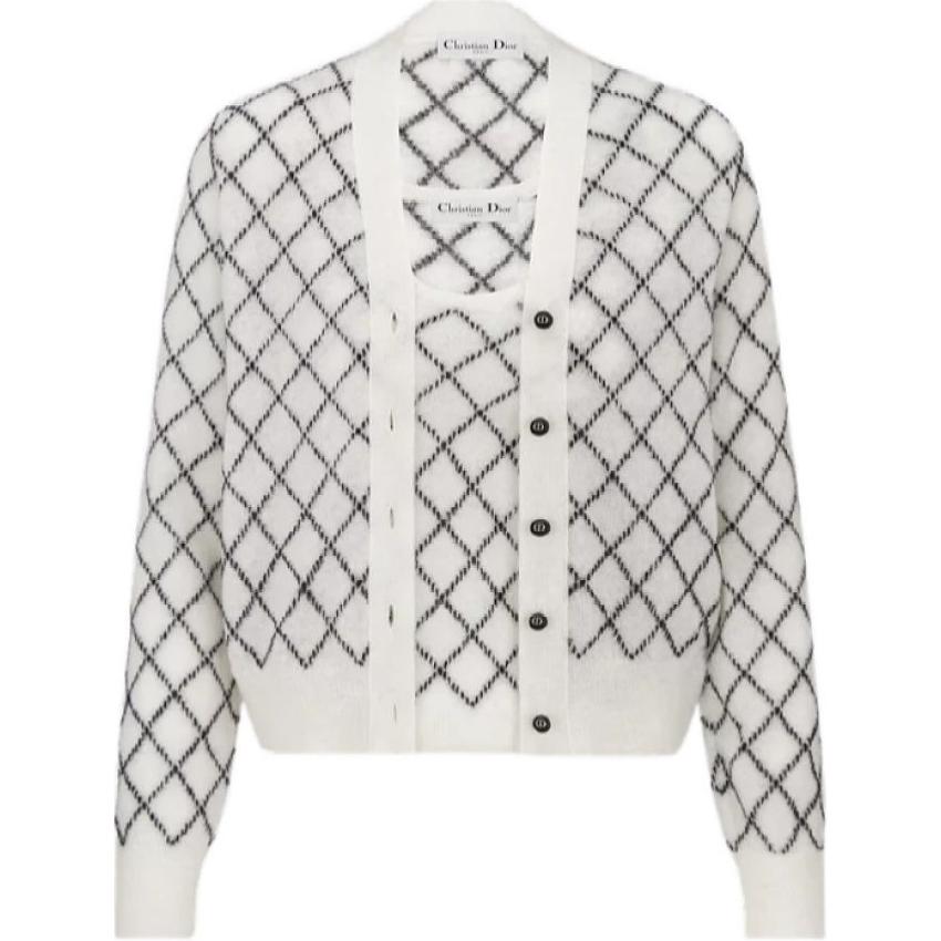 DIOR SS24 Knitwear Women's 2 Pack Black White Plaid