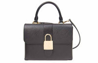 LOUIS VUITTON Locky Cow Leather Lockable Handbag, Shoulder Bag Regular Women's Black