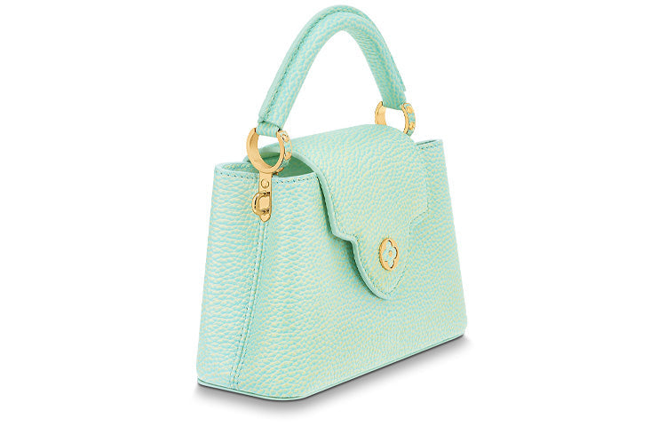 LOUIS VUITTON Capucines Cow Leather Kapustin Handbag Shoulder Bag Mini Women's Mint Green
