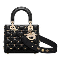 DIOR Lady DiorMy ABCDior Lambskin Shoulder Bag Crossbody Bag Handbag Small Size Women's Black