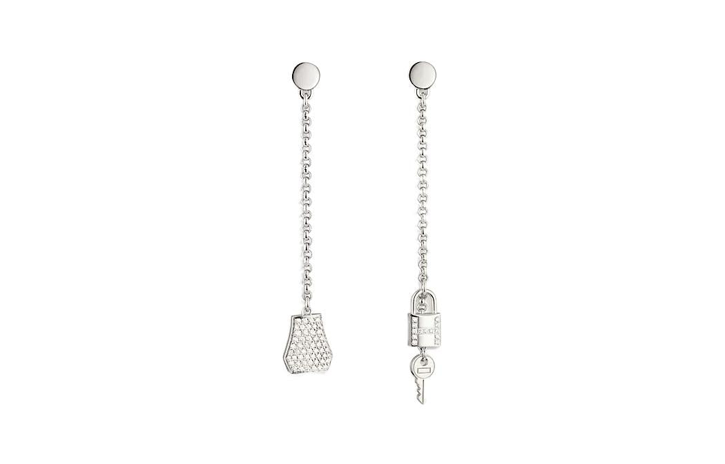 HERMES Earrings Women's White