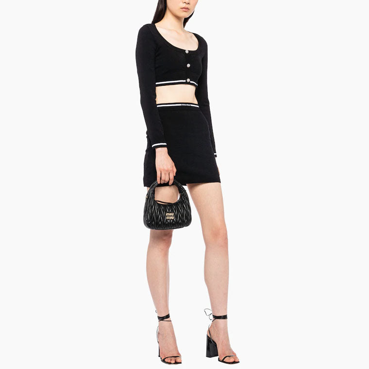 MIU MIU Casual Short Skirts Women's Black