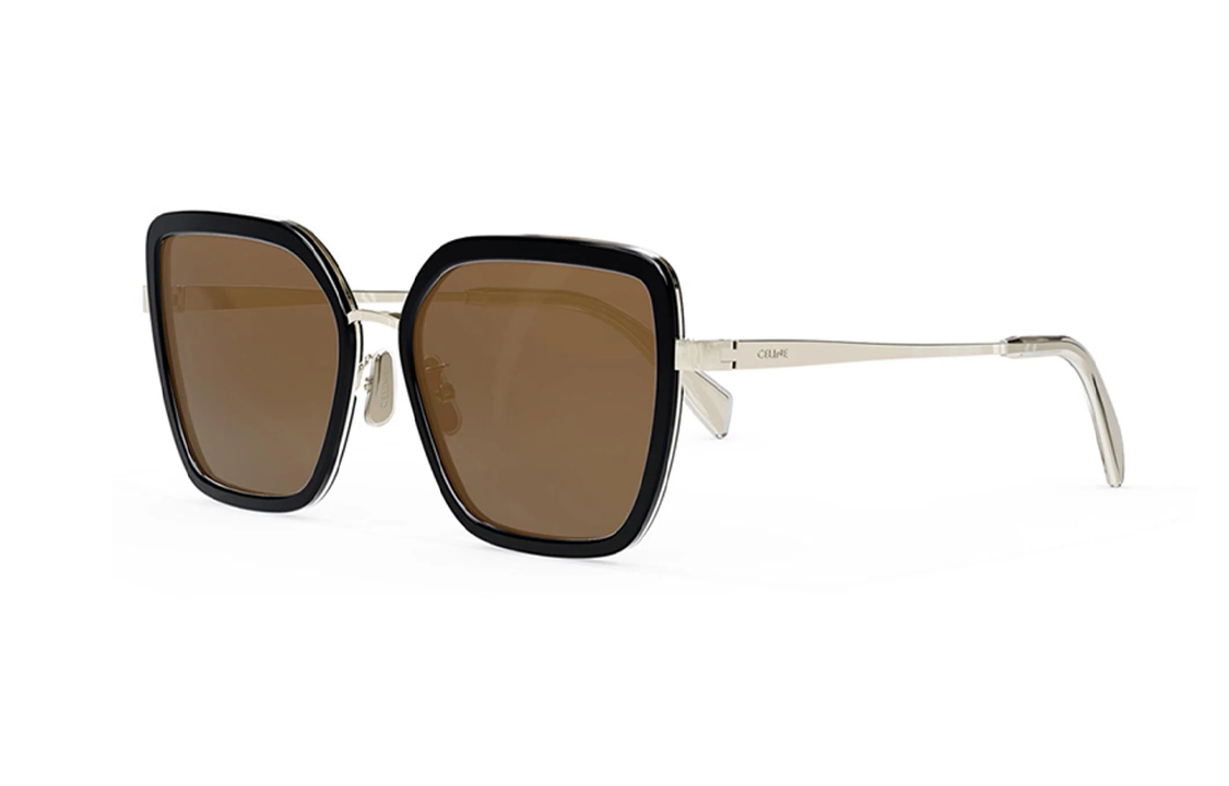 CELINE Metal Irregular Shape Sunglasses Unisex Silver
